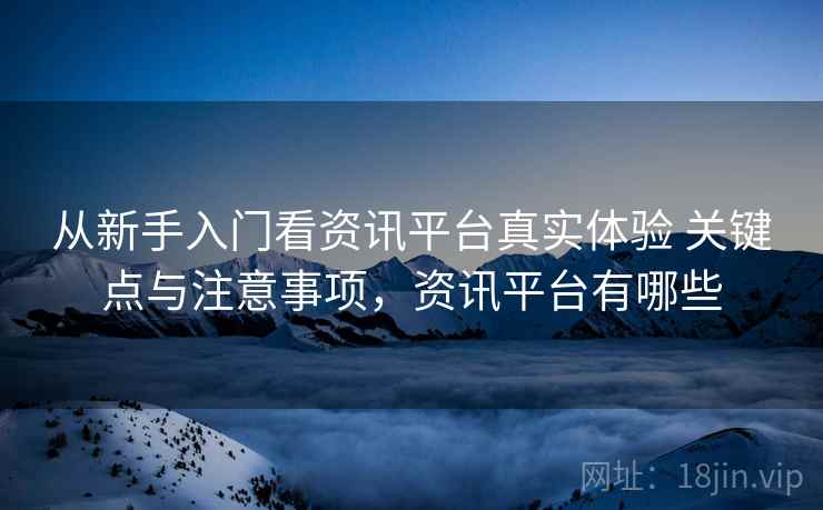 从新手入门看资讯平台真实体验 关键点与注意事项，资讯平台有哪些  第2张