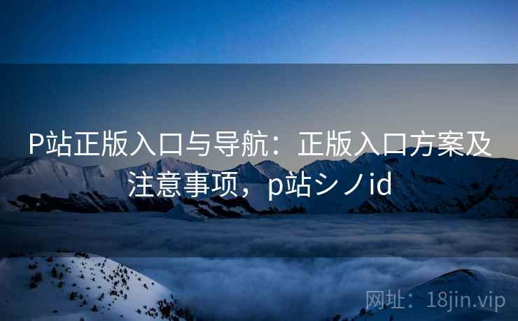 P站正版入口与导航：正版入口方案及注意事项，p站シノid