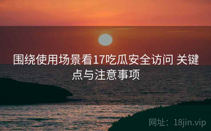 围绕使用场景看17吃瓜安全访问 关键点与注意事项